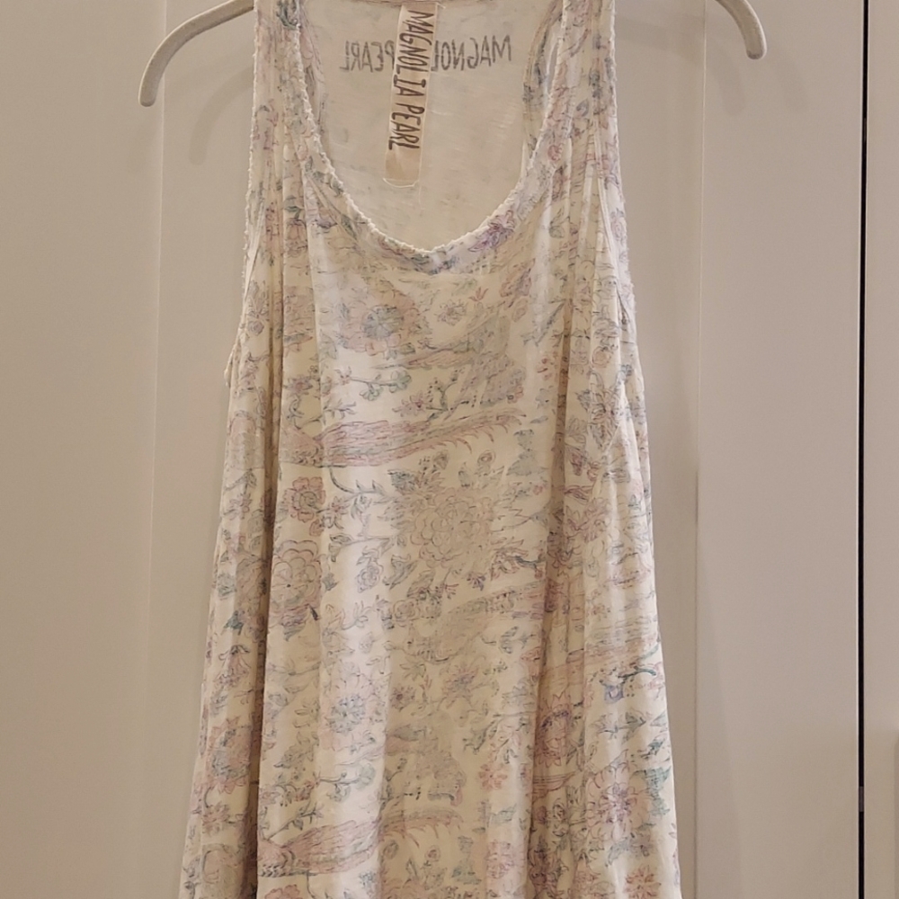 Magnolia Pearl Floral Cream Dress Tunic Top